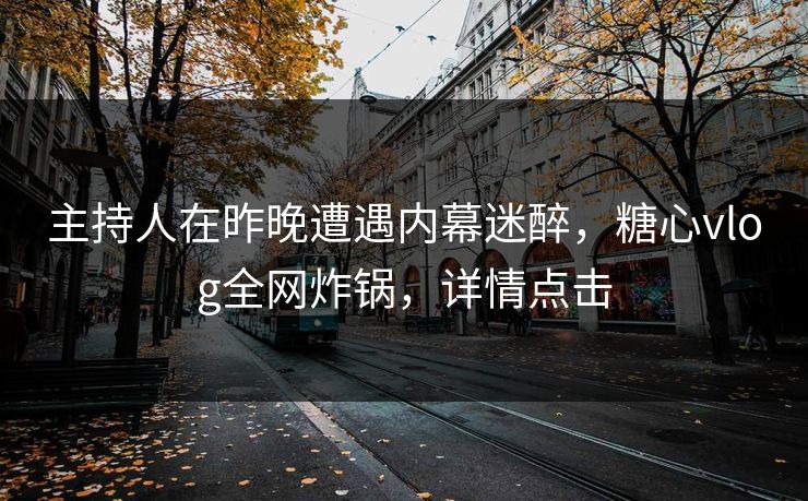 主持人在昨晚遭遇内幕迷醉，糖心vlog全网炸锅，详情点击